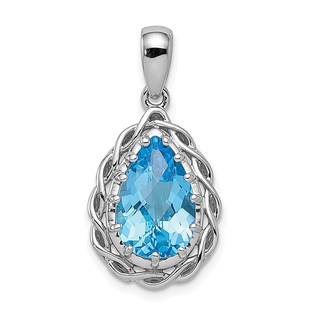 925 Sterling Silver Blue Topaz Pendant Necklace - Dainty Gemstone Jewelry for Women | Elegant Gift for Her | Perfect for Birthdays, Anniversaries & Special Occasions
