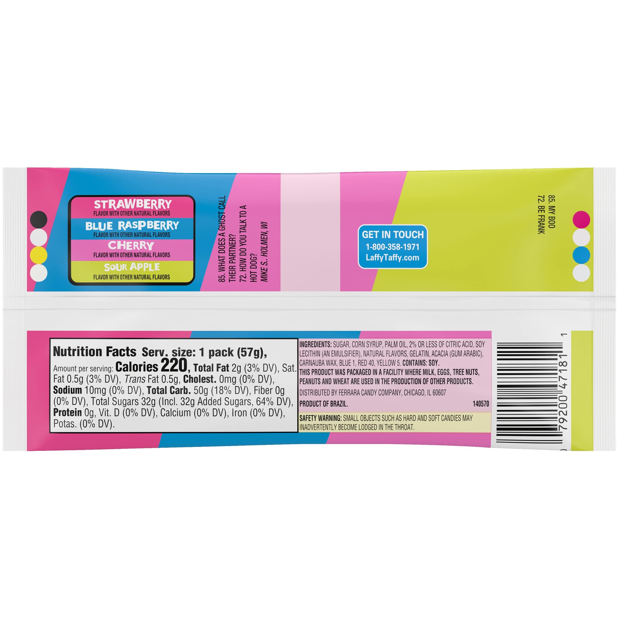 Laffy Taffy Candy Bites - Assorted Fruit Flavors, 2 Ounce Bags (Pack of 24) - Perfect for Halloween, Party Favors, Office Snacks & Road Trips