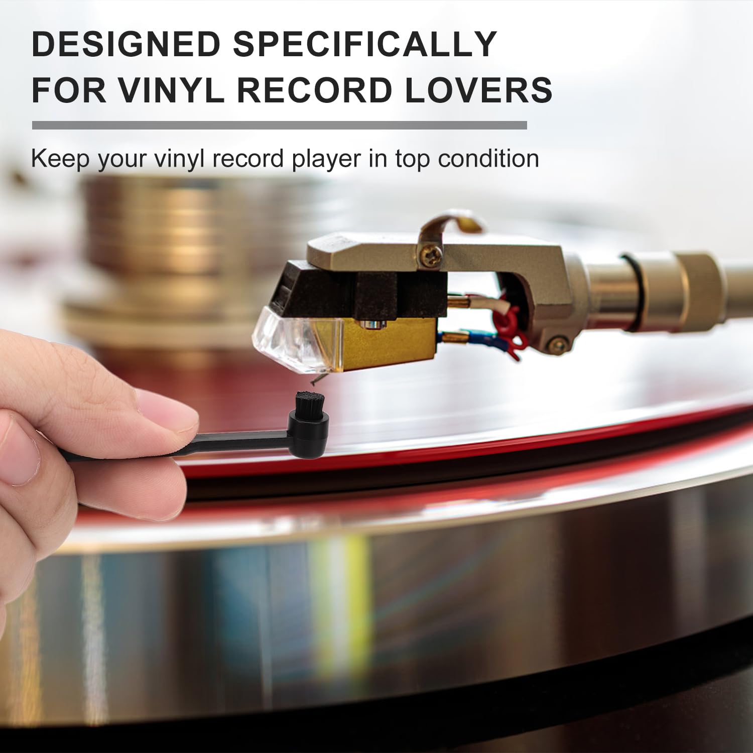 2-Pack Vinyl Record Cleaning Brush & Carbon Fiber Stylus Cleaner – Anti-Static Turntable Needle Brush for LP Records, DJ Equipment, and Home Audio Systems – Perfect for Vinyl Collectors and Audiophiles