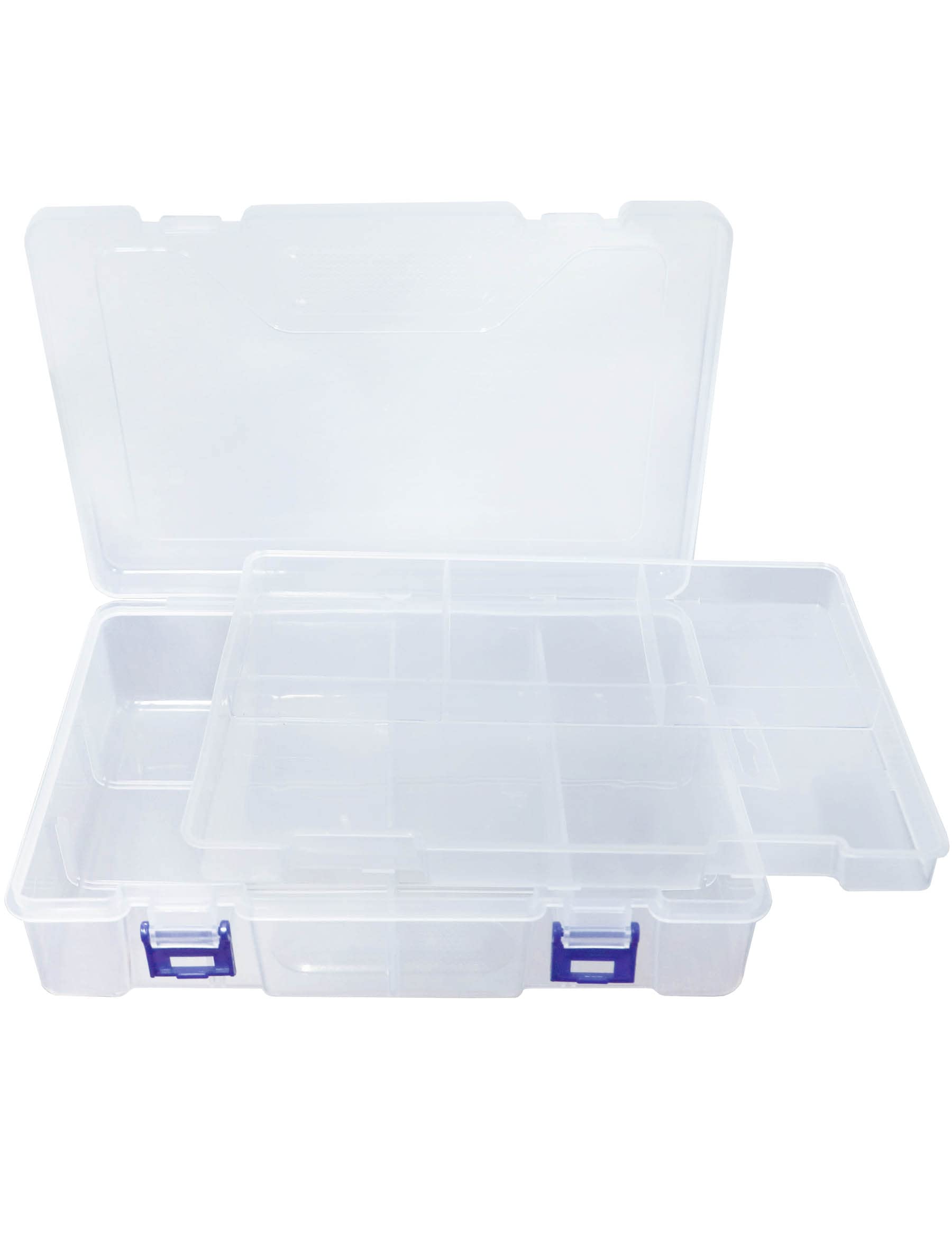 Avlcoaky Fishing Tackle Box Organizer with Removable Tray - Waterproof Plastic Storage for Fishing Gear & Snacks | Perfect for Anglers, Camping Trips & Charcuterie Boards