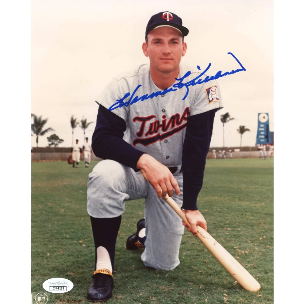 Harmon Killebrew Autographed 8x10 Photo with JSA COA - Minnesota Twins Kneeling Pose - Perfect for Baseball Memorabilia Collections and Sports Fan Gifts
