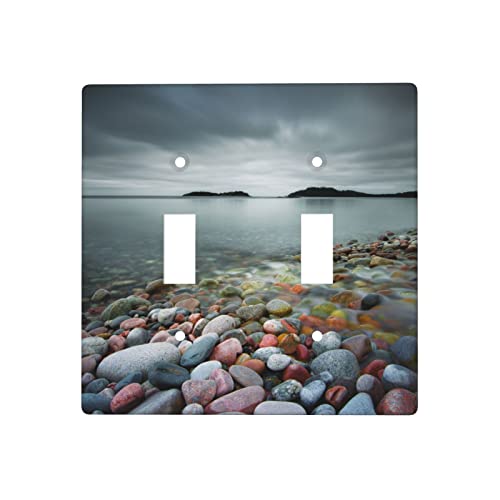 Colorful Stones Double Light Switch Cover