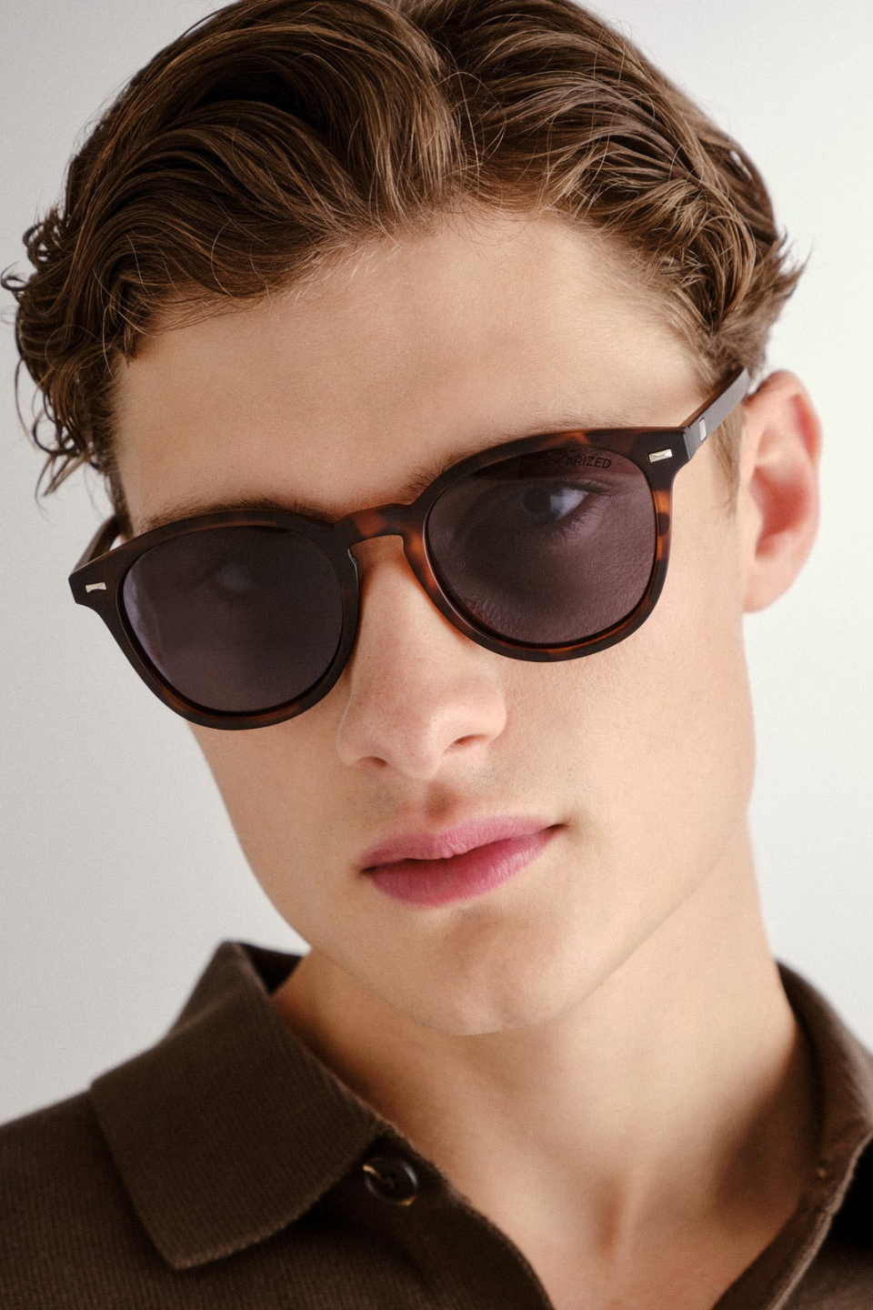 Polarized Round Matte Tortoise Smoke Lens Sunglasses for Men & Women - UV Protection, Fashionable & Comfortable for Driving, Beach, and Outdoor Activities
