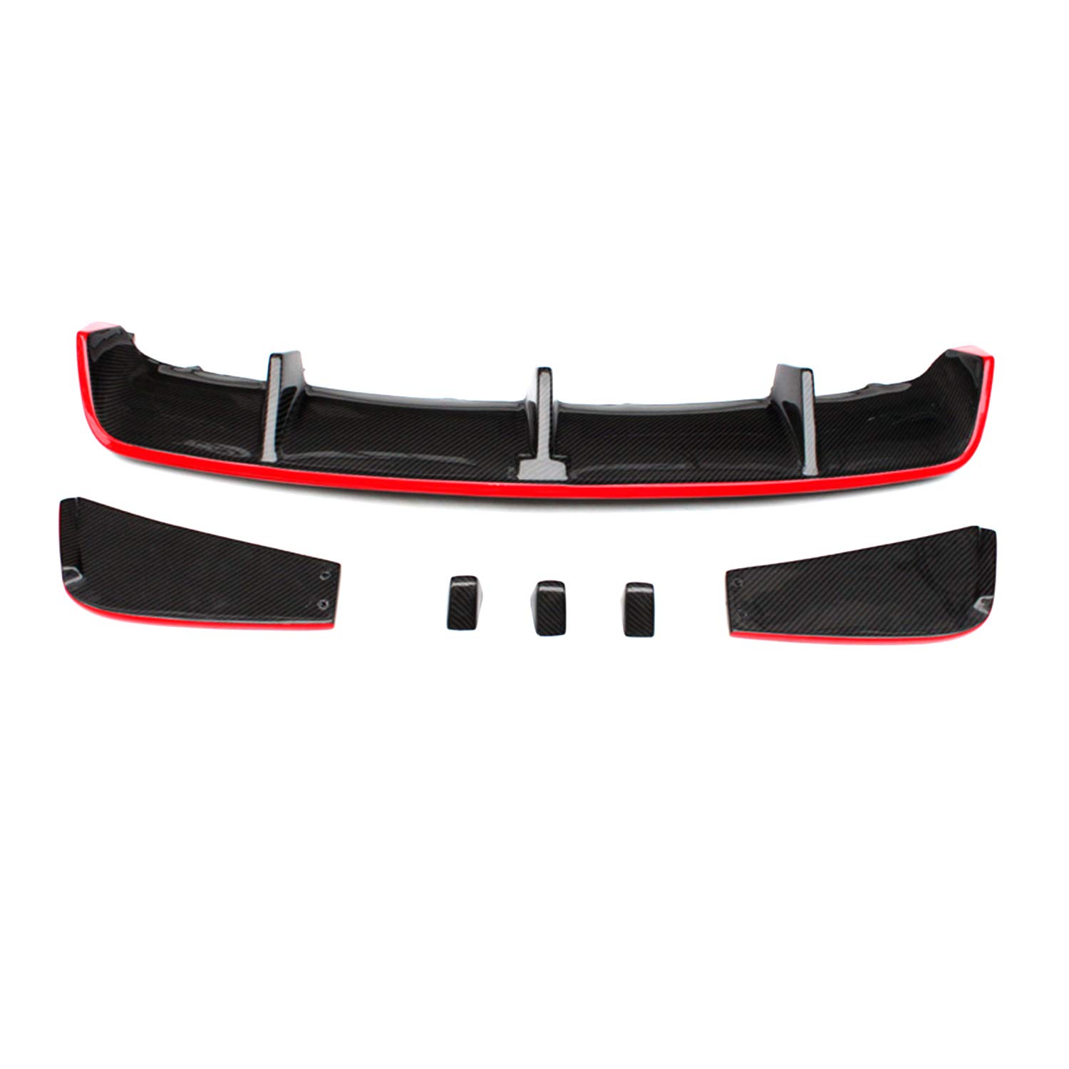 Carbon Fiber Rear Diffuser Lip Spoiler for Mercedes Benz CLA Class W117 & CLA45 AMG (2013-2016) - Red Line Trim, Sporty Upgrade for Enhanced Aerodynamics & Styling - Perfect for Car Enthusiasts & Track Day Performance