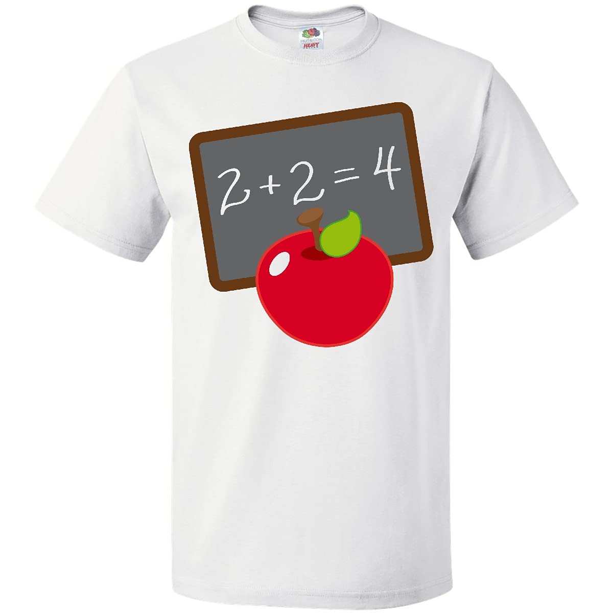 Inktastic Chalkboard and Apple School T-Shirt - Fun Teacher Apparel for Back to School, Classroom & Educator Gifts