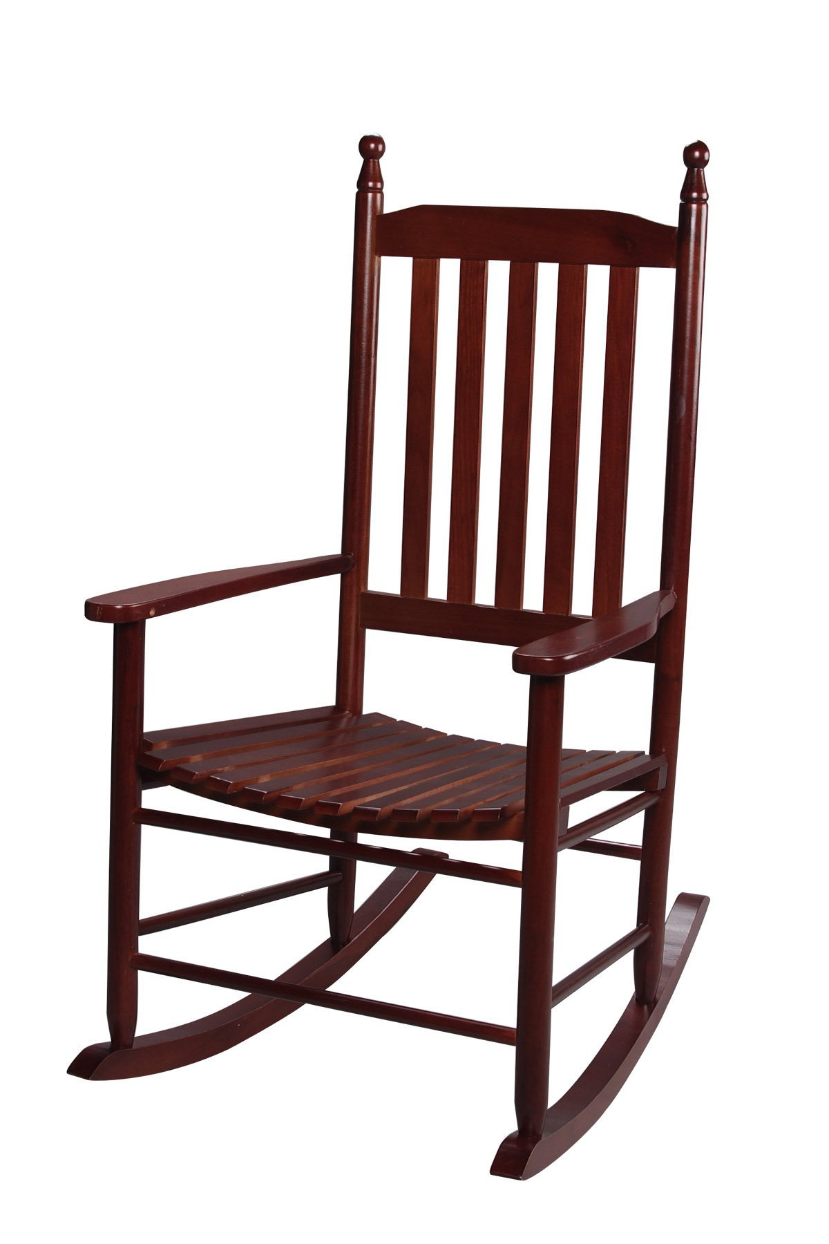 Gift Mark Adult Tall Back Rocking Chair - Cherry Wood Rocker for Living Room, Nursery & Porch - Comfortable High Back Rocking Chair for Relaxation, Nursing & Reading