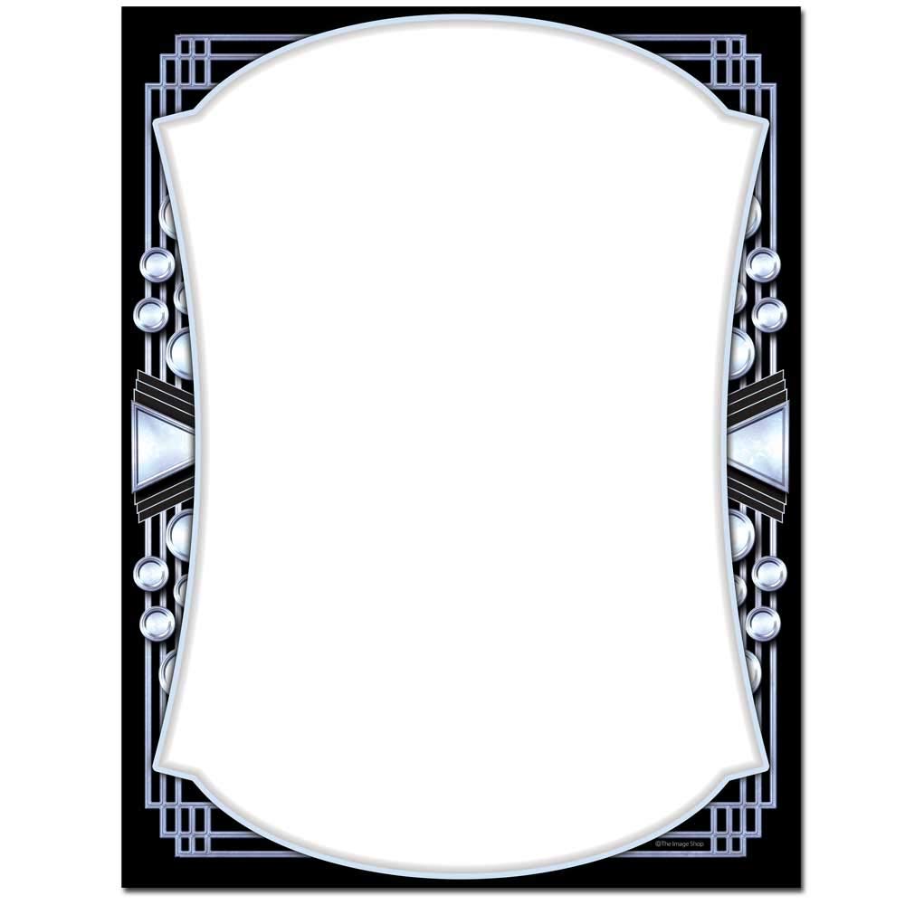 Premium Chrome Deco Letterhead Paper - 25 Sheets for Laser & Inkjet Printers - Elegant Stationery for Business Correspondence & Formal Invitations