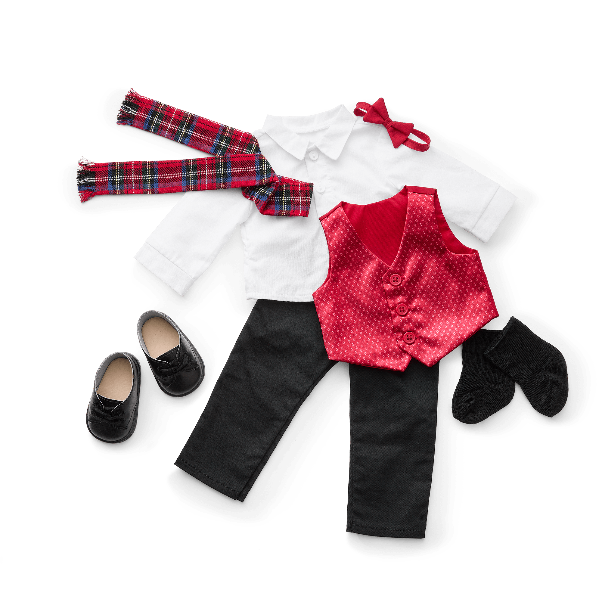 18 Inch Doll Holiday Plaid Outfit - Festive Christmas Dress & Accessories for American Girl Dolls | Perfect for Holiday Parties & Gift Giving