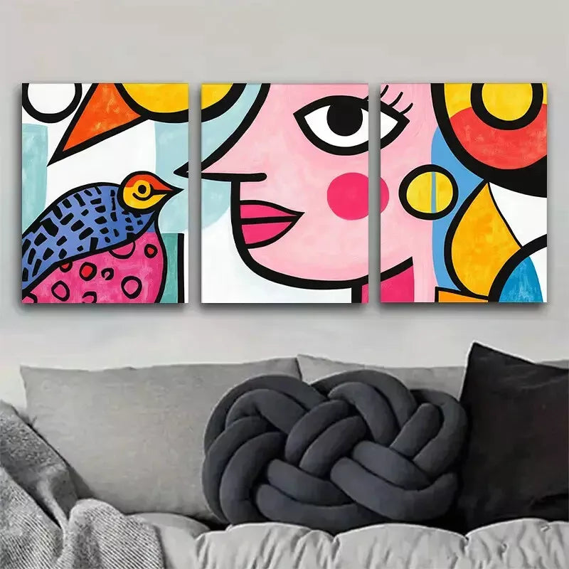 3-Piece Pop Art Wall Art Set - Framed Canvas 40x60cm (16x24in) - High Quality Print, 100% Australian Made - Ready to Hang - Perfect for Living Room, Bedroom & Office Decor