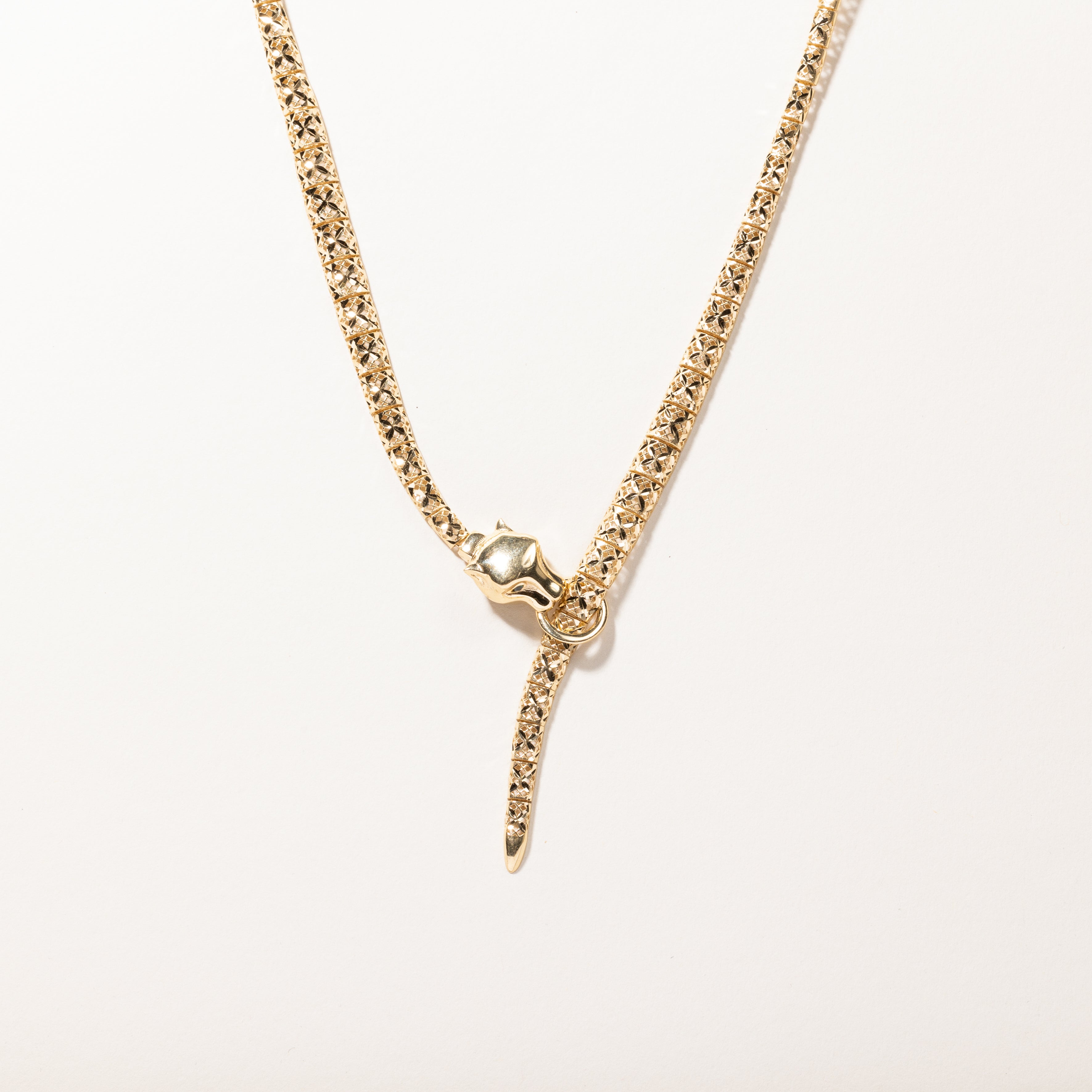 18K Yellow Gold Green Stone Panther Head Necklace for Women - Elegant Statement Jewelry for Parties, Date Nights & Special Occasions