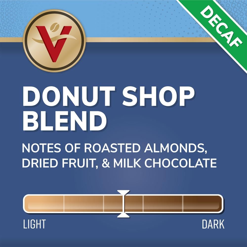 Victor Allen's Decaf Donut Shop Blend Medium Roast Coffee Pods - 200 Count K-Cup Compatible with Keurig Brewers | Perfect for Home, Office & Entertaining