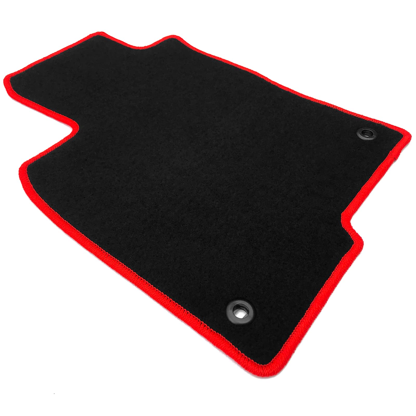 IKON MOTORSPORTS Custom Fit All-Weather Floor Mats for 2022-2024 Honda Civic Sedan & Hatchback 4-Door & Acura Integra - Black with Red Trim Heavy Duty Nylon Car Mats 4-Piece Set - Perfect for Daily Commute, Road Trips and All-Season Protection