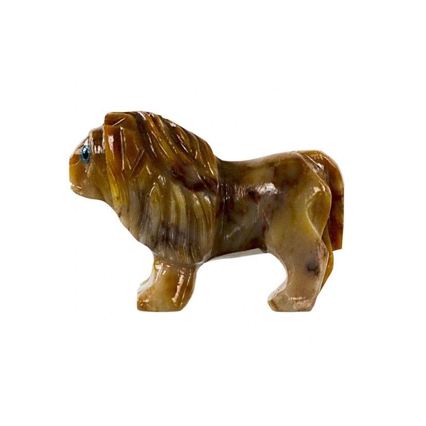 Dolomite Lion Statue - Symbol of Power & Dignity - Home Office Decor, Feng Shui Gift, Spiritual Protection Talisman