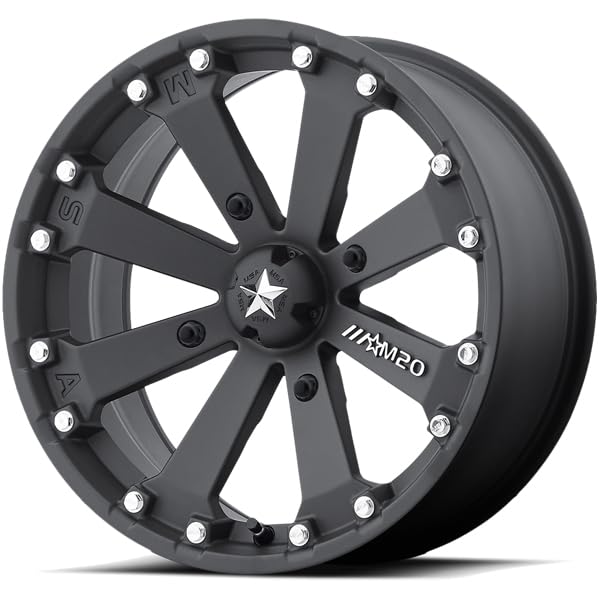 MA20 14X7 4X110 Satin Black -52mm Offset Wheel - Perfect for Jeep Wrangler & Dodge Challenger - Off-Road & Street Performance