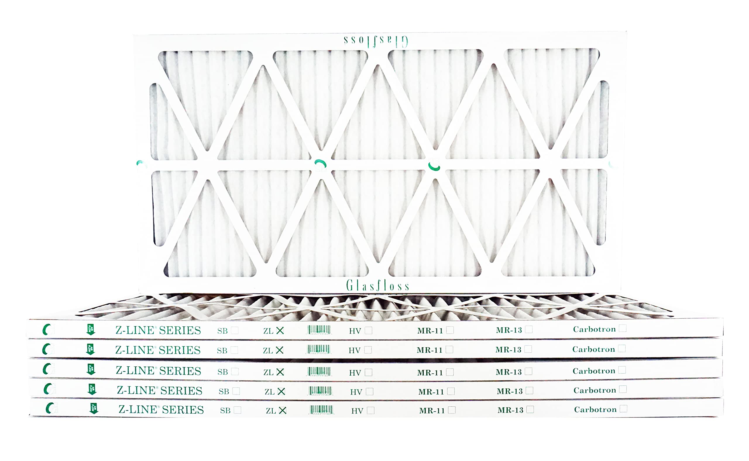 Glasfloss 14x36x1 MERV 10 Air Filter - 6 Pack - Premium Pleated Furnace Filter for AC & HVAC Systems - Made in USA (13.5x35.625x0.875 Inches) - Ideal for Home, Office & Commercial Spaces