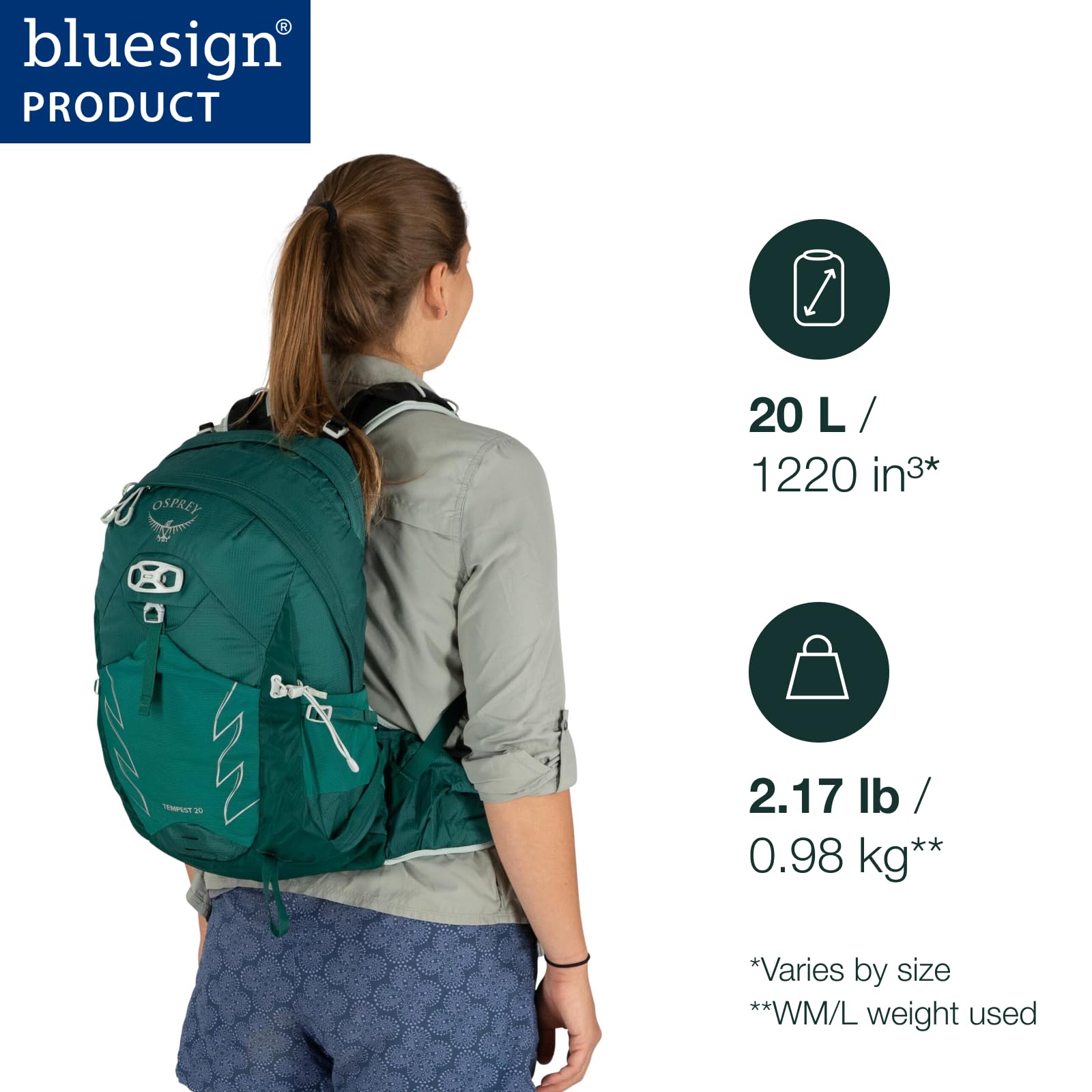 Osprey Tempest 20L Women's Hiking Backpack with Hipbelt - Lightweight Daypack for Outdoor Adventures, Jasper Green, WXS/S - Perfect for Hiking, Travel & Daily Commute