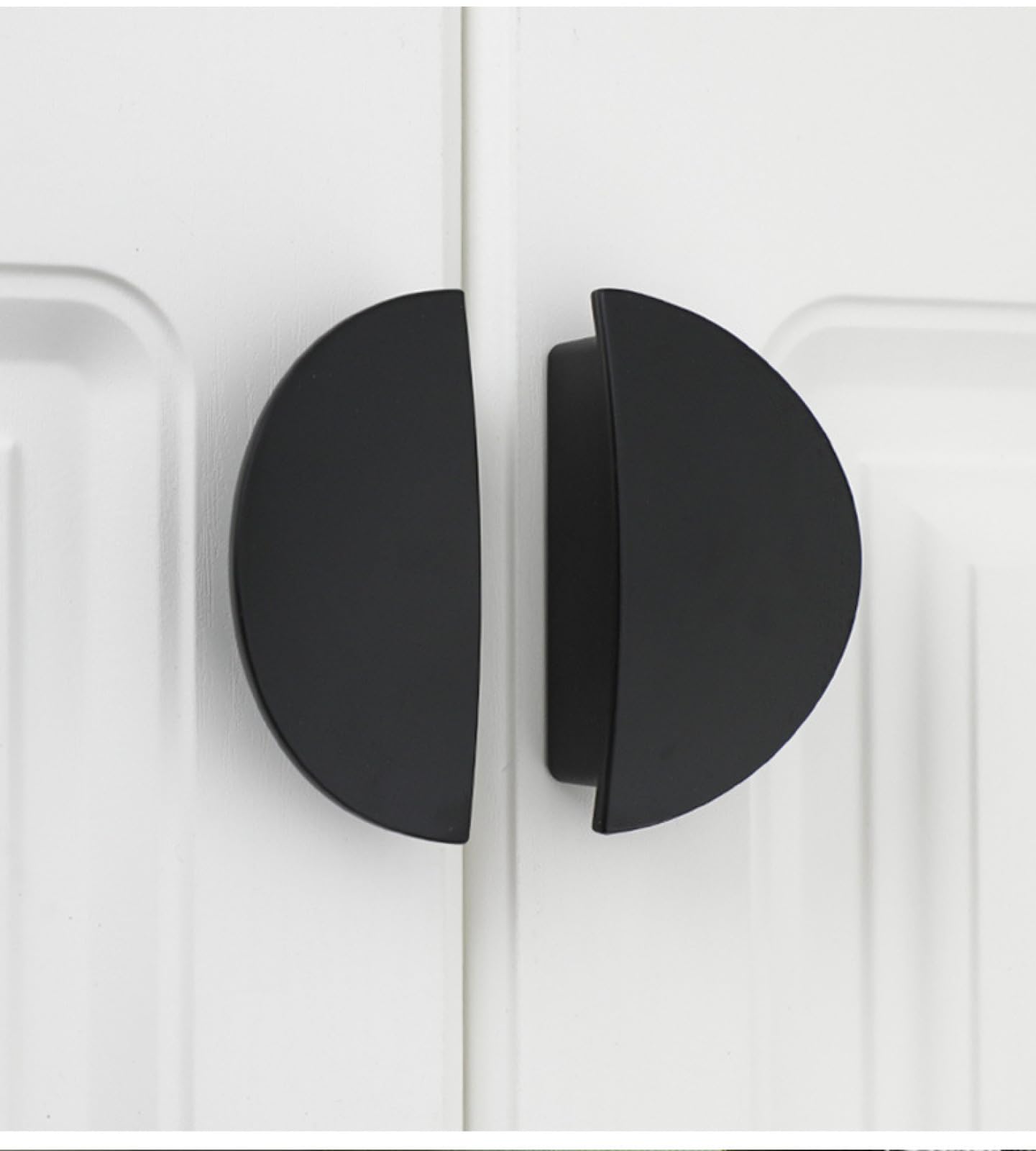 Gold Semicircle Cabinet Knobs and Pull Handles - 64mm Hole Pitch Black Brass Hardware for Kitchen, Closet, Wardrobe & Shoe Cabinet - Durable Round & Triangle Furniture Knobs for Modern Home Decor