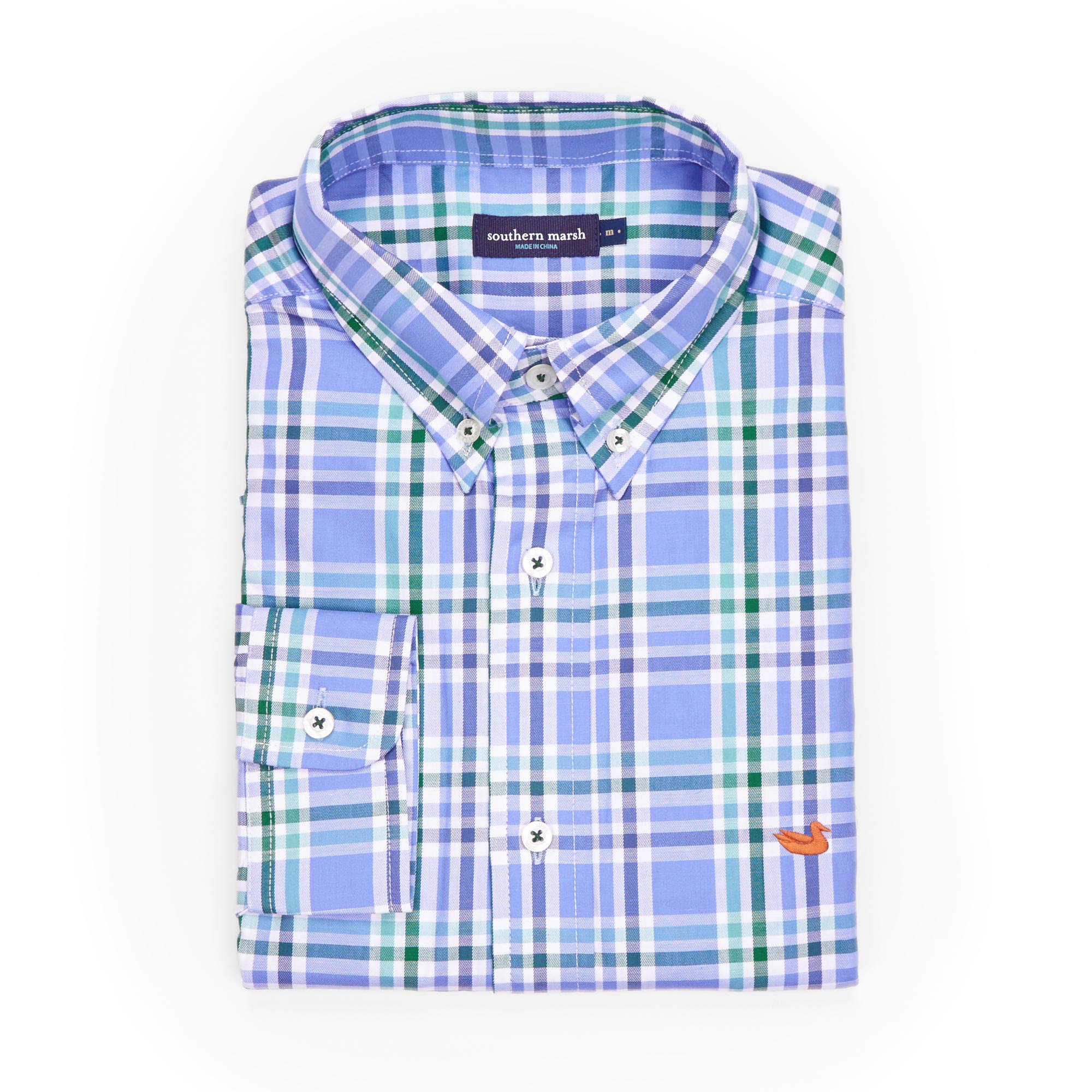 Southern Marsh Fairley Plaid Dress Shirt for Men - Classic Button Down Oxford Shirt for Business Casual & Office Wear - Perfect for Work, Weddings & Special Occasions