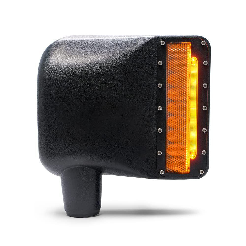 DV8 Offroad Mirror Cover with LED Auxiliary Lights & Turn Signals for 2007-2018 Jeep Wrangler JK - Replacement Pair (BCM27W3W) - Off-Road Adventure & Night Driving Safety Upgrade
