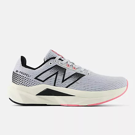 New Balance Women's Propel V5 Running Shoes - White/Grey (Width B) | Lightweight Cushioned Sneakers for Jogging, Gym & Everyday Wear