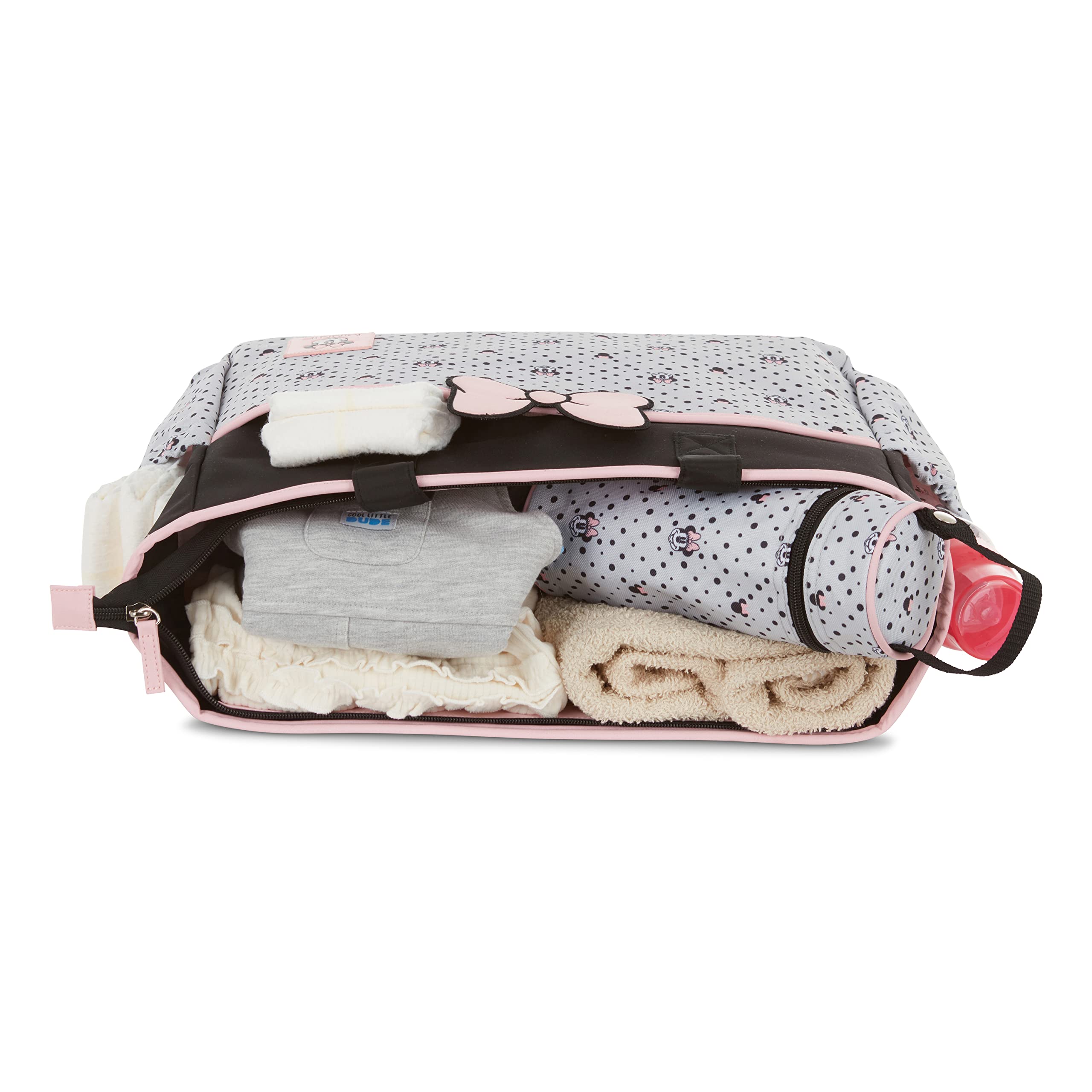 Disney Mickey Mouse Print Large Tote Diaper Bag with Changing Pad - Stylish & Spacious Baby Essentials for Travel, Shopping & Daily Use