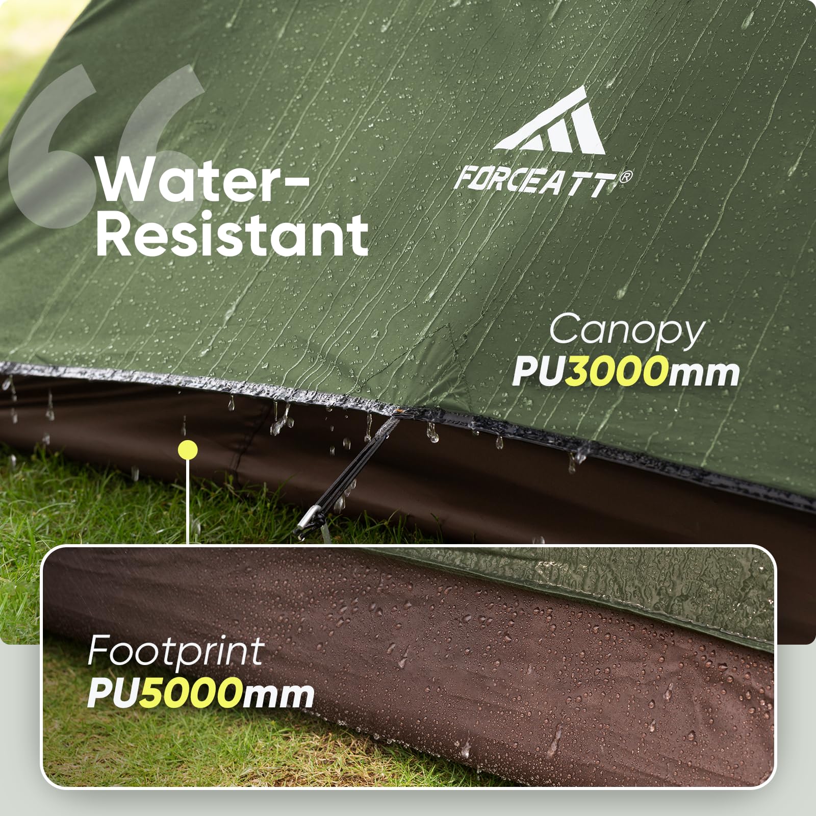 Forceatt 2/3/4 Person Lightweight Backpacking Tent - Waterproof & Windproof Camping Tent for Outdoor Adventures, Hiking, Mountaineering - Perfect for Family Camping Trips and Backcountry Exploration