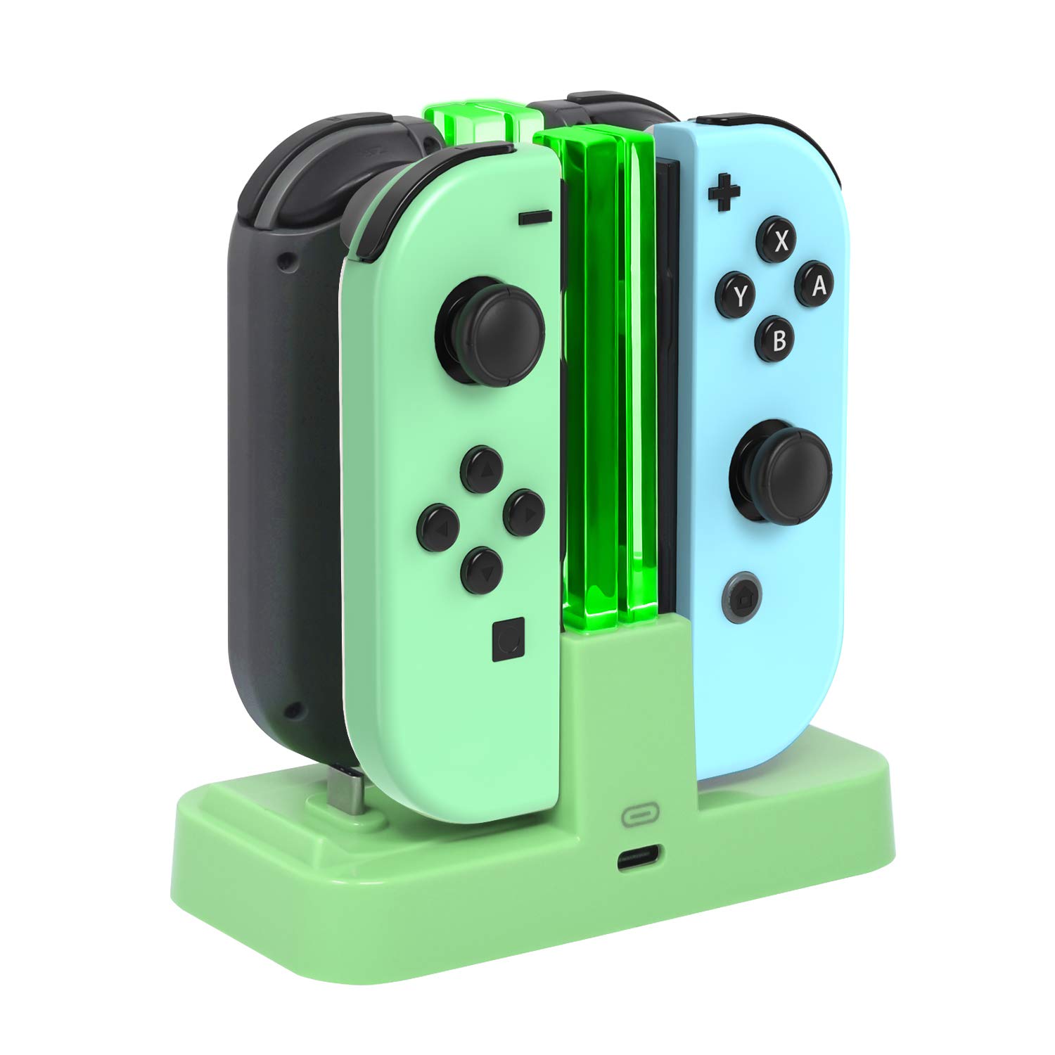 FastSnail Controller Charger Dock Station for Nintendo Switch & OLED Model - Joycon & Pro Controller Charger with LED Indicator & USB-C Cable - Gaming Accessories for Home & Travel Use