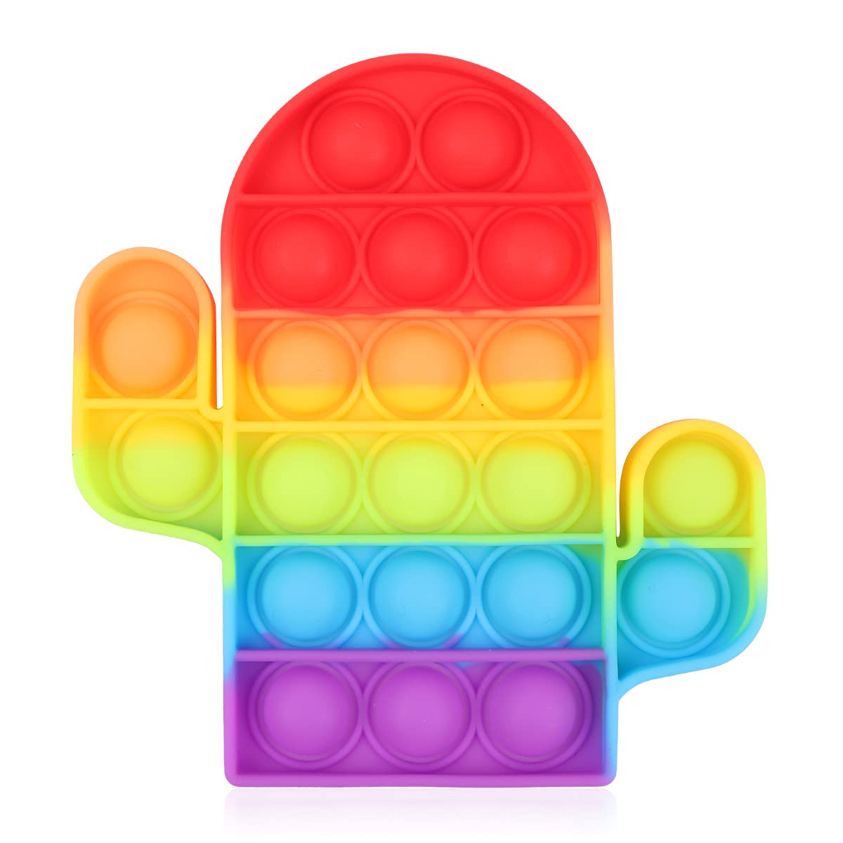 RIAH FASHION Silicone Pop Bubble Fidget Toy - Stress Relief & Anxiety Sensory Tool (Cactus Design) - Perfect for Office, Classroom & Travel