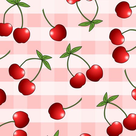 3D Cherry Print Light Switch Cover - Juicy Red Cherries on Pink Check Design | Decorative Wall Plate for Kitchen, Bedroom, Bathroom & Home Decor