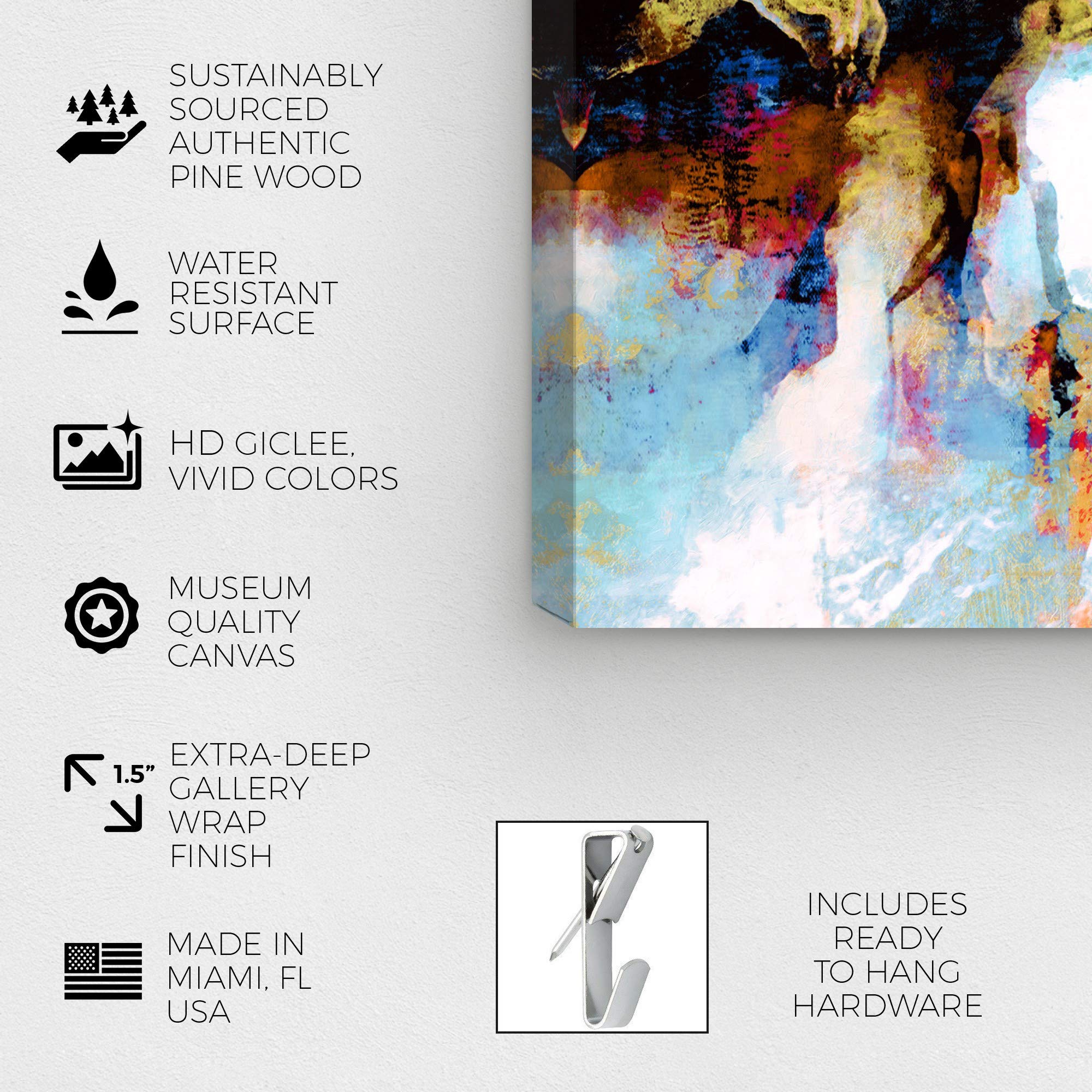 Oliver Gal Artist Co. Abstract Wall Art Canvas Print 'Explosive Shades of City Lights' - 24