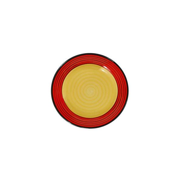 4-Piece Carousel Pattern Dessert Plate Set in Red & Yellow - Perfect for Birthday Parties, Tea Time, and Holiday Celebrations