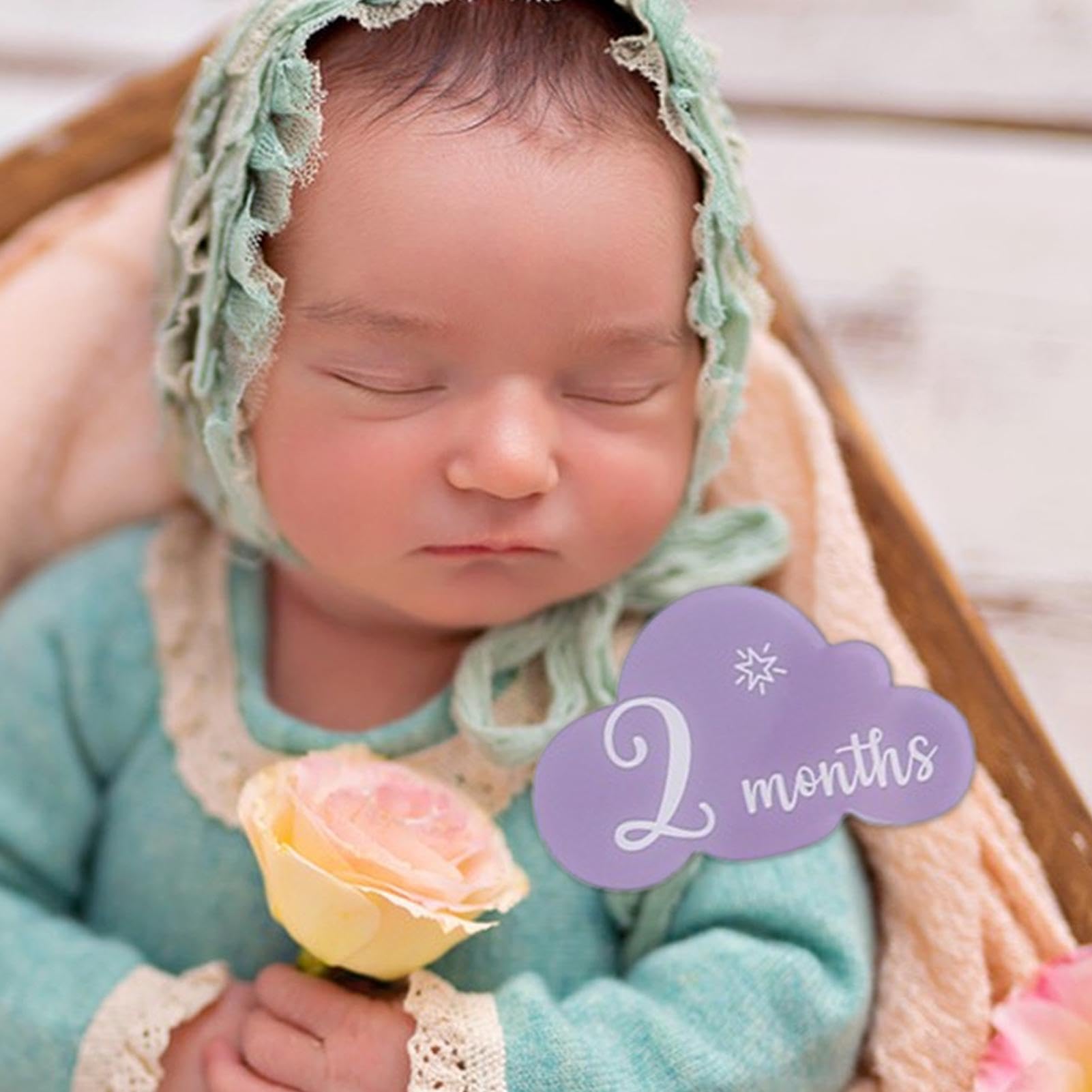 Acrylic Baby Month Marker Signs - Cloud Shaped Photo Props for Boys & Girls | Monthly Milestone Cards, Newborn to 12 Months | Perfect for Baby Showers, Birth Announcements & First Birthday Decorations