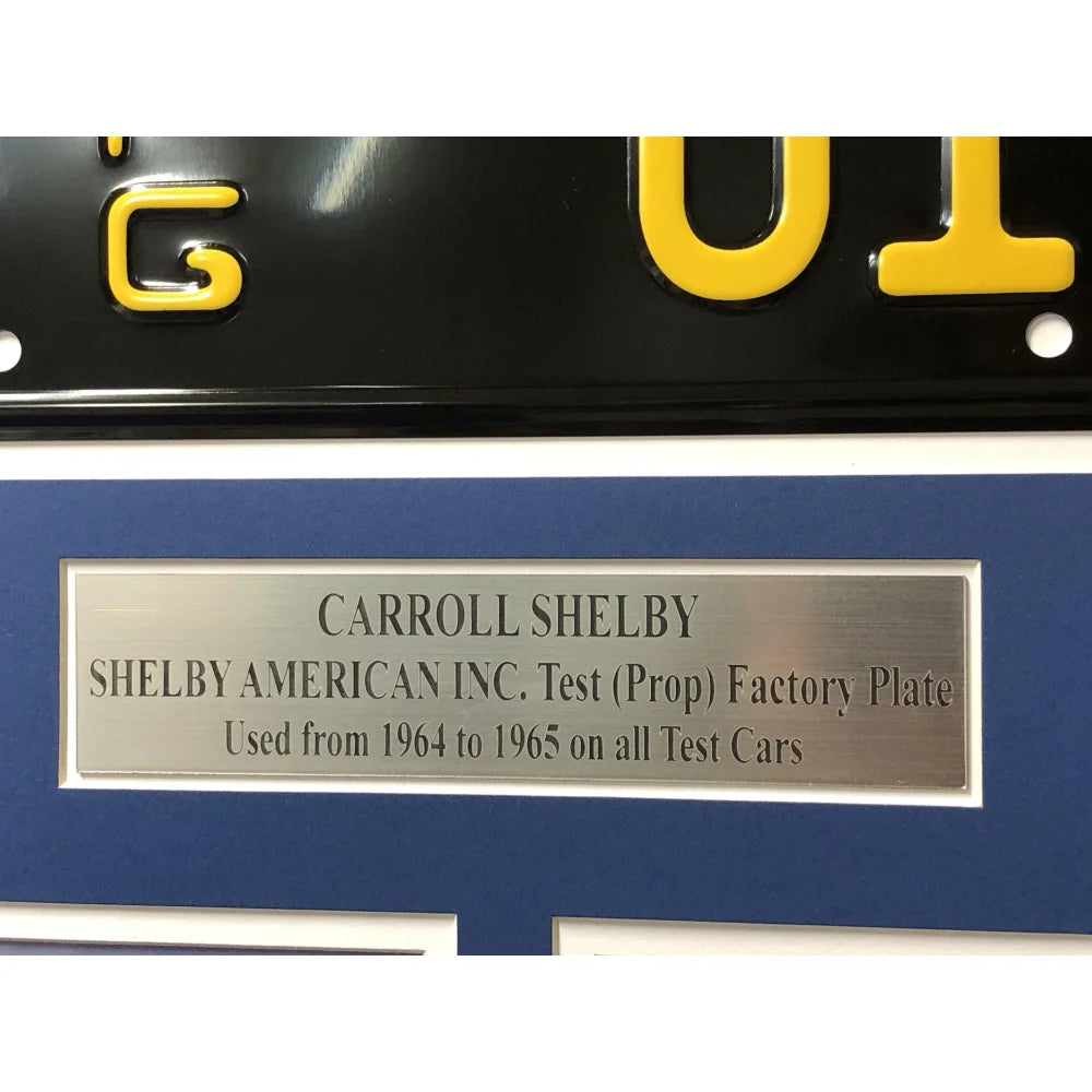 Authentic Carroll Shelby Framed Movie Prop Test Plate - Ford vs Ferrari GT350 GT40 Collage Photo - Perfect for Motorsport Fans & Home Theater Decor
