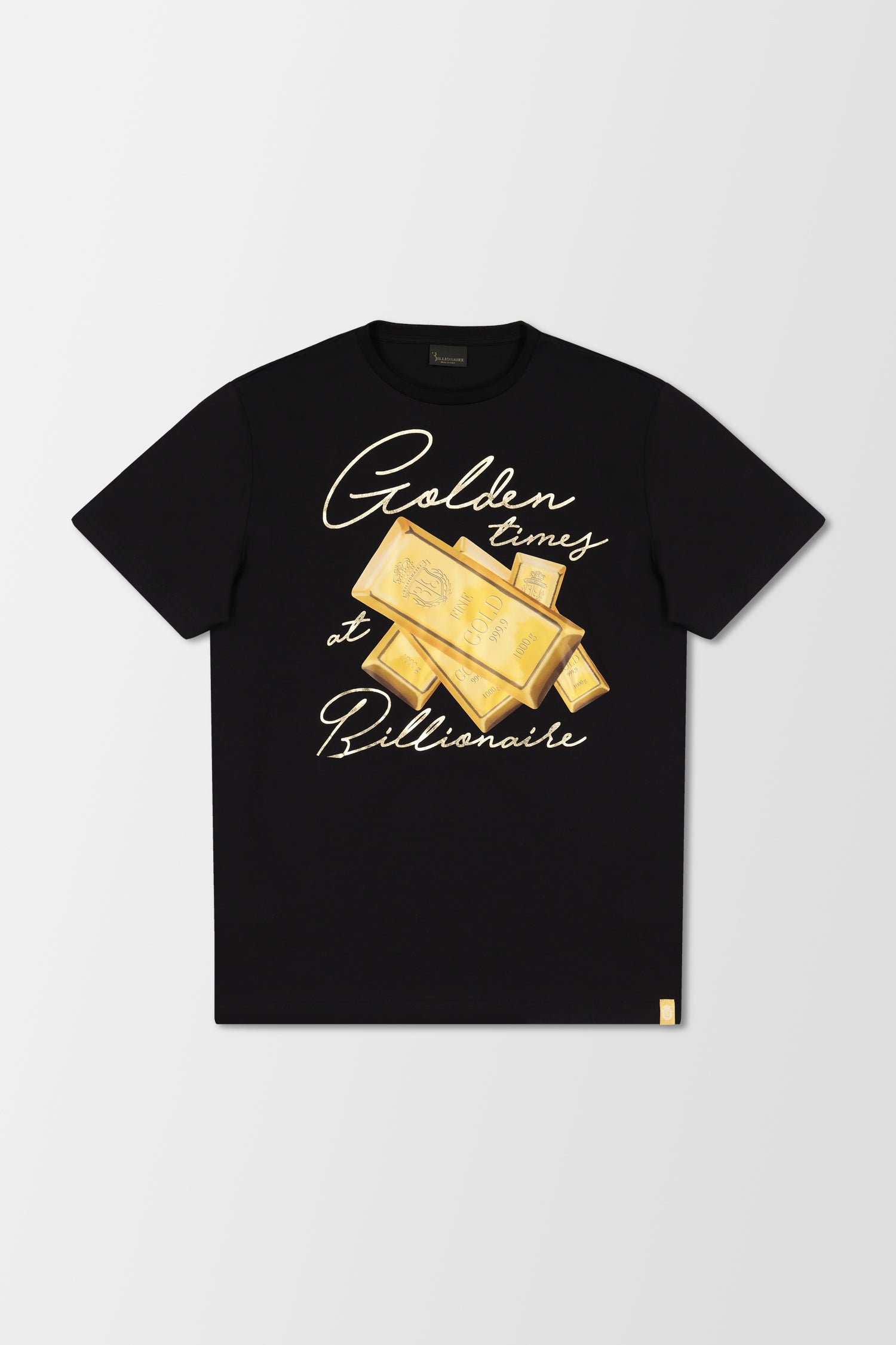 Billionaire Black SS Golden Times T-Shirt - Premium Cotton Streetwear for Men - Perfect for Casual Wear, Parties, and Urban Fashion