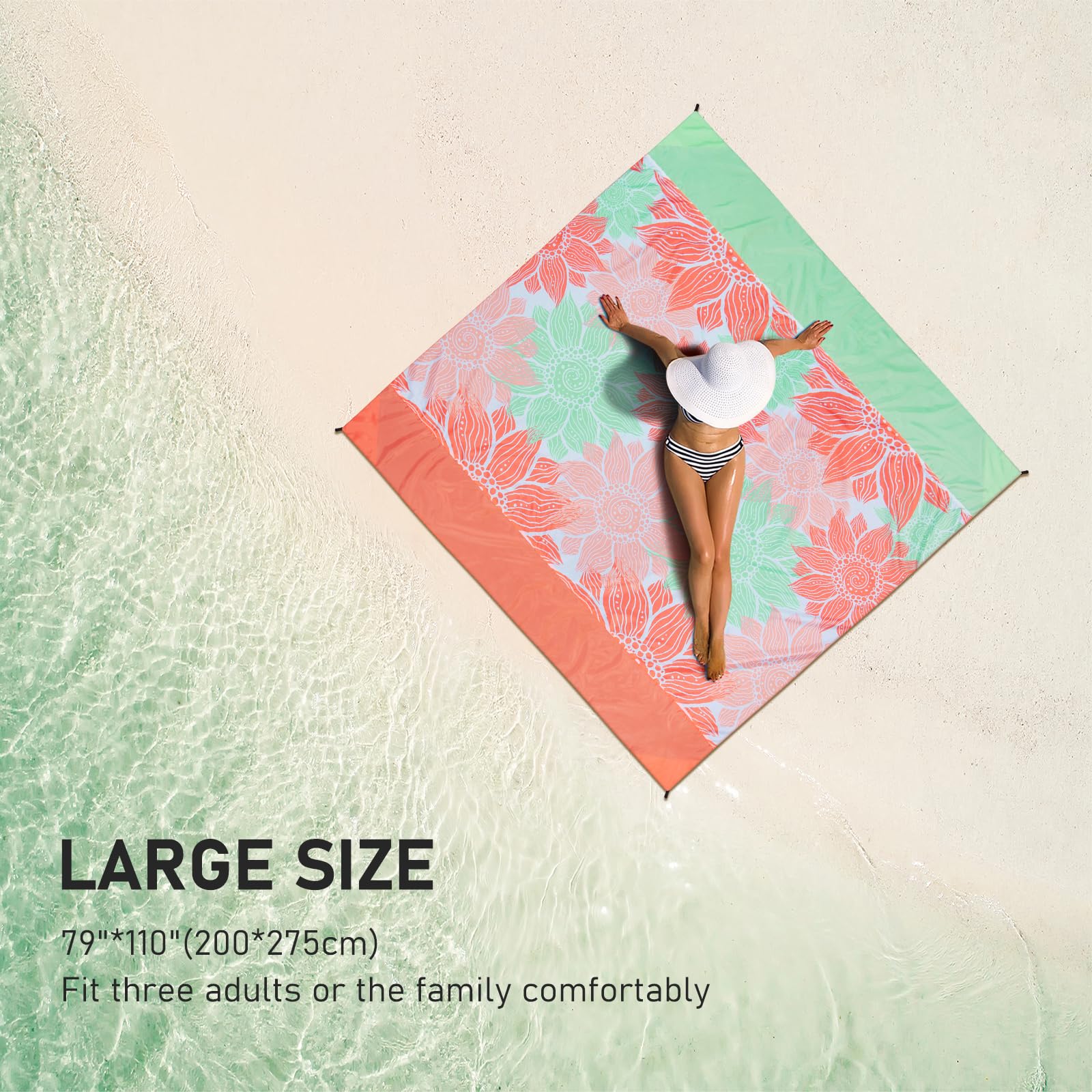 **Waterproof Sandproof Extra Large Beach Blanket 79