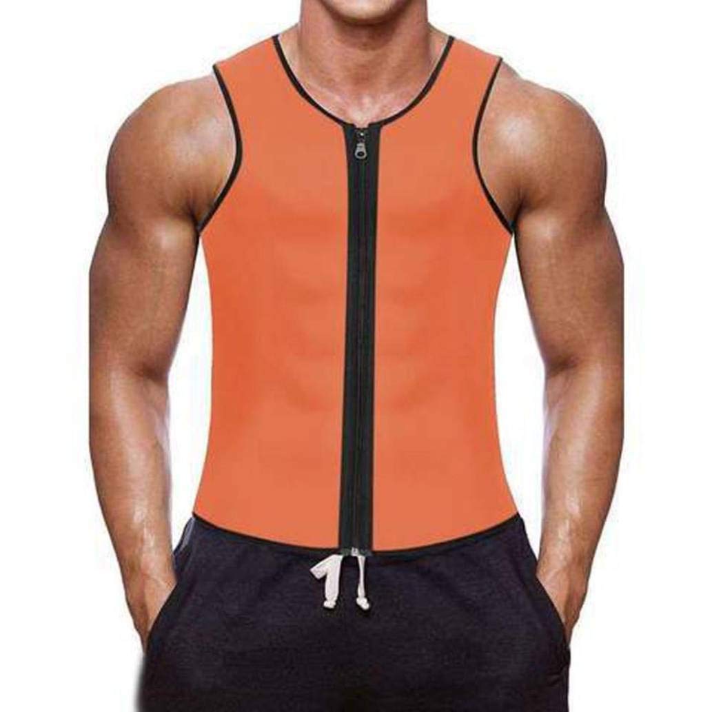 Men's Waist Trainer Vest - Neoprene Sauna Workout Shirt for Weight Loss, Body Shaper with Zipper - Perfect for Gym, Running & Postpartum Recovery