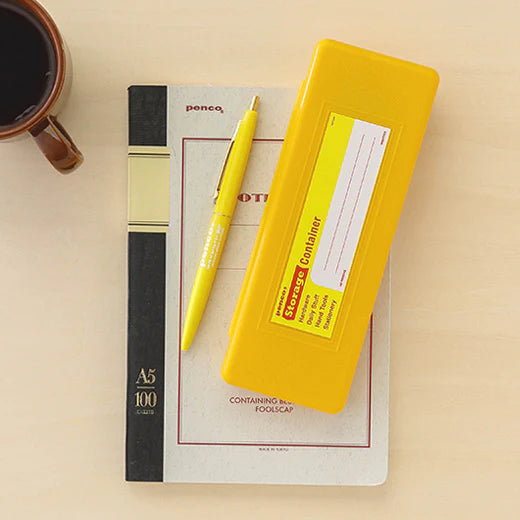 Yellow Storage Container Pen Case - Organize Pens, Pencils & Art Supplies for School, Office & Travel
