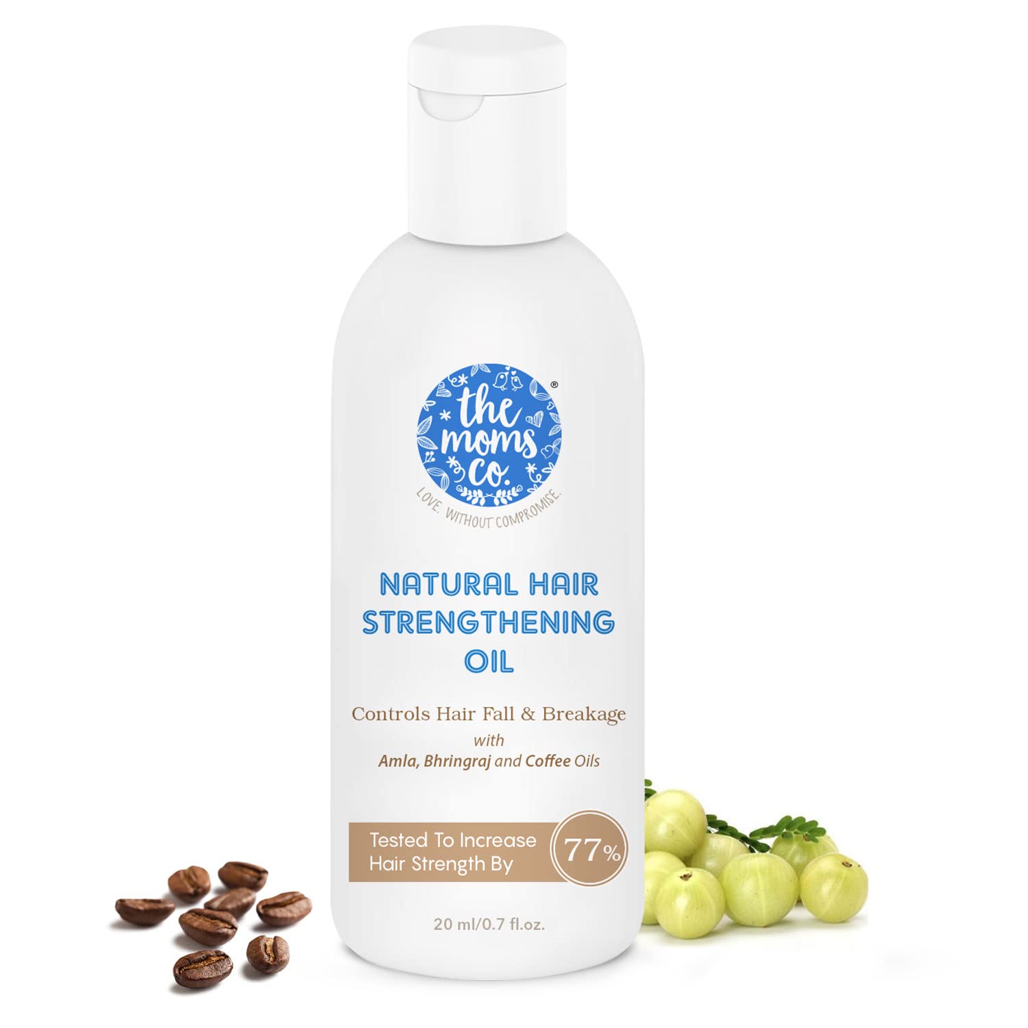 The Moms Co Natural Hair Strengthening Oil with Amla, Bhringraj, Coffee & Tea Tree Oils - 20ml Hair Growth Treatment for Women | Reduces Hair Fall & Promotes Thicker Hair | Perfect for Daily Scalp Massage & Damaged Hair Care