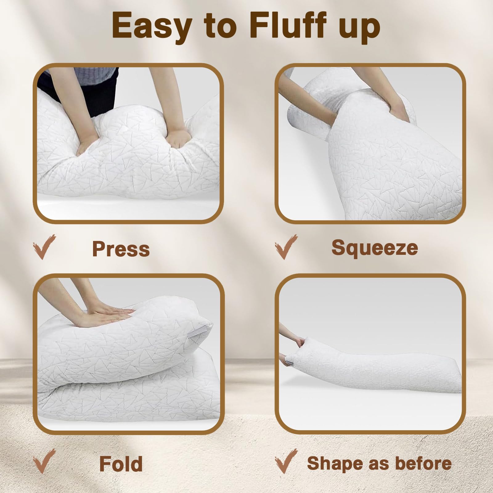 Memory Foam Body Pillow for Adults - 20x54 Inch Large Full Body Pillow for Side Sleepers, Back & Stomach Sleepers - Perfect for Bed, Couch & Pregnancy Support