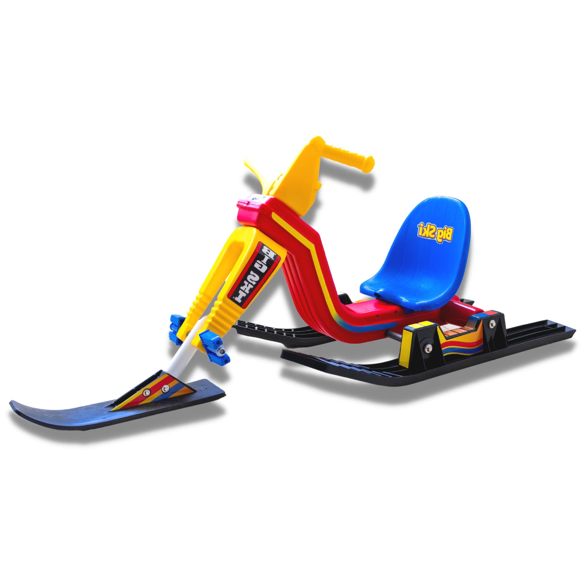 Original Big Wheel Snow Bike Sled for Kids - Winter Snow Scooter & Snowmobile Sled with Steering - Fun Outdoor Snow Play Toy for Backyard, Parks & Snowy Hills