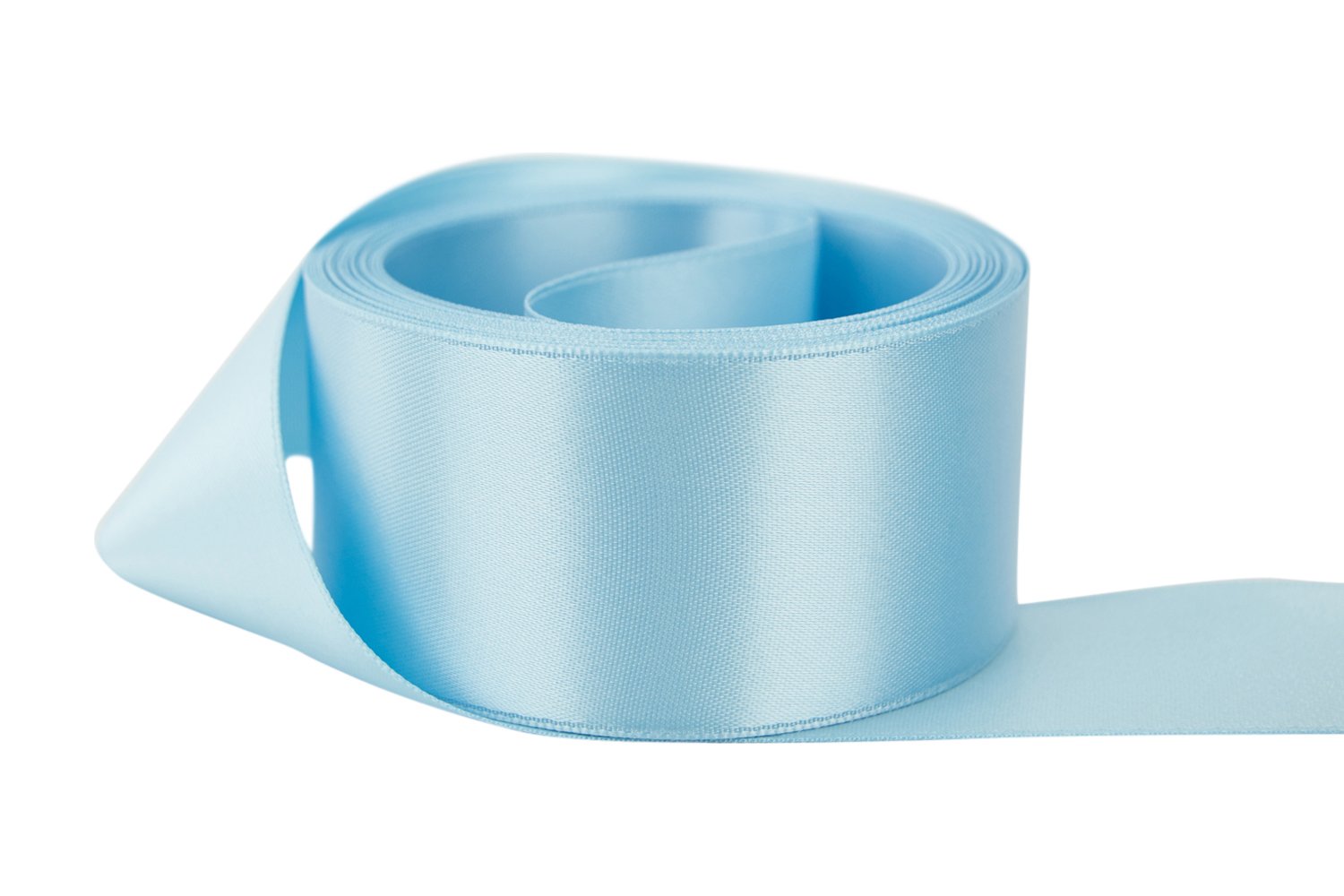 Double Faced Satin Ribbon 4 Inch Light Blue - 100% Polyester Fabric Ribbon by The Yard for Gift Wrapping, Wedding Decorations, Hair Bows & DIY Crafts