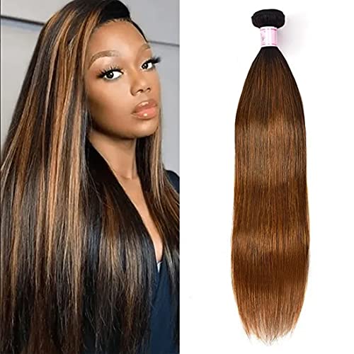 Beauty Forever Malaysian Straight Virgin Human Hair Weave Bundle #FB30 - 28 Inch Balayage Ombre Hair Extensions for Styling & Volume | Perfect for Weaves, Ponytails & Everyday Wear