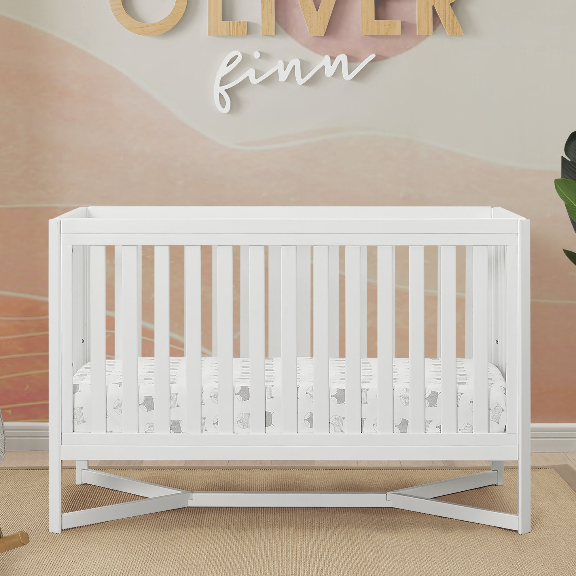 Tribeca 4-in-1 Convertible Baby Crib - White Wooden Nursery Bed with Toddler Rail & Daybed Conversion - Perfect for Newborns to Kids Room & Daycare Centers