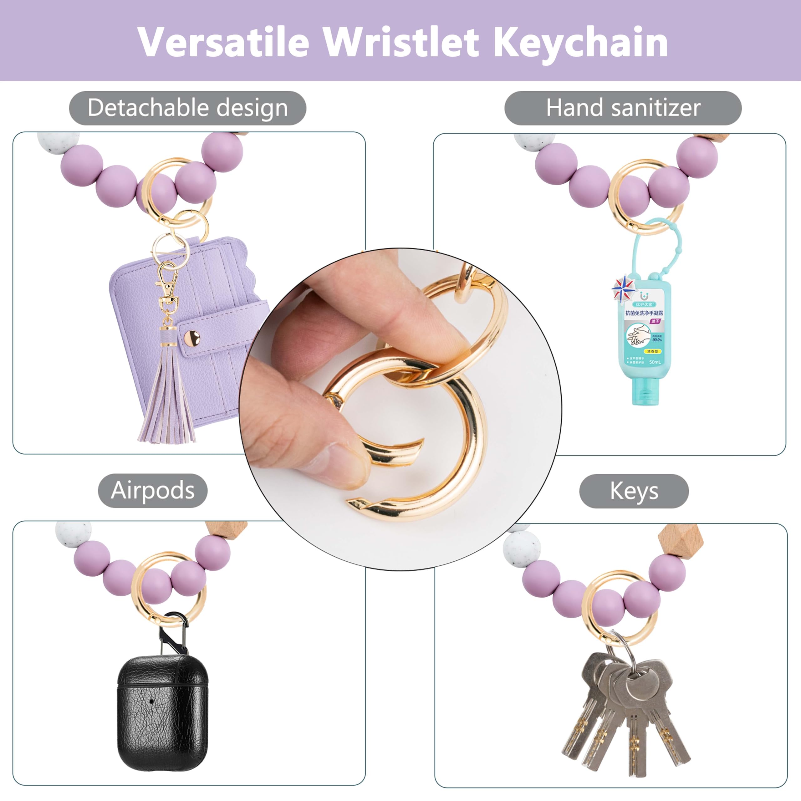 RFID Blocking Women's Wallet Keychain Wristlet - Slim Card Holder with Key Ring & Wrist Strap for Credit Cards, ID & Cash | Perfect for Travel, Shopping & Everyday Use