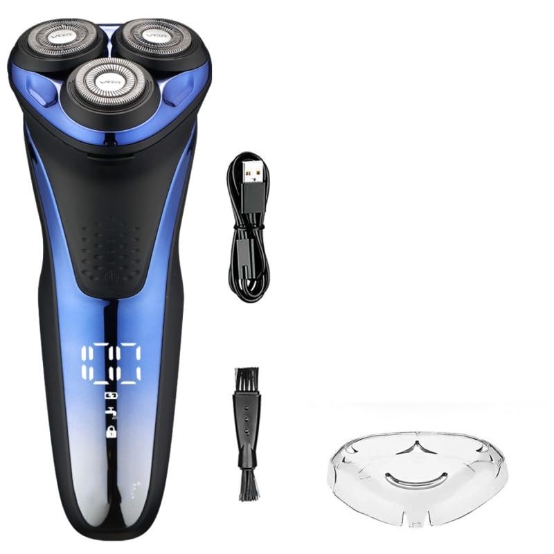 Professional Electric Head Shaver for Men - Waterproof Rotary 3D Floating Beard Trimmer & Shaver - Rechargeable Cordless Men's Grooming Kit - Perfect for Travel, Home Use & Daily Shaving Routine
