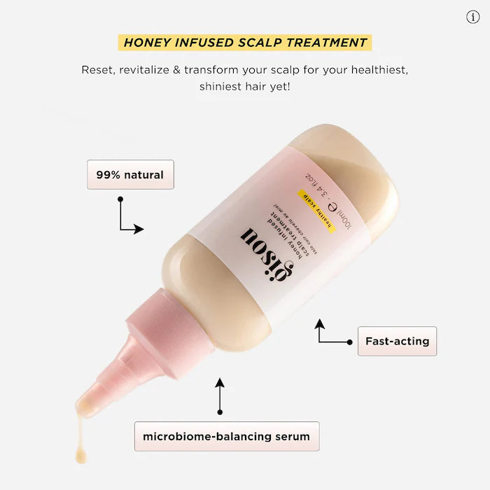 Gisou Honey Infused Scalp Treatment Serum for Hair Growth & Hydration - Perfect for Dry, Damaged Hair & Scalp Care at Home