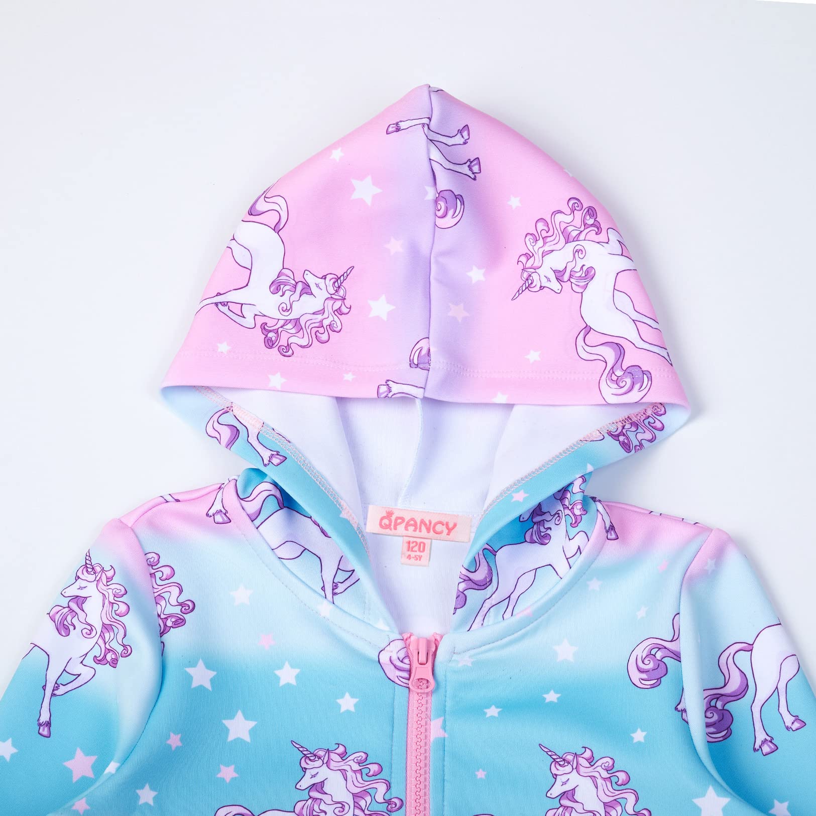 Unicorn Zip Up Hoodie for Girls with Pockets - Cute Pullover Sweatshirt for School, Playdates & Outdoor Activities
