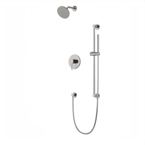 Premium 2-Way Pressure Balance Shower Trim Kit with Rainfall Shower Head & Handheld Shower on Adjustable Slide Bar - Perfect for Master Bathrooms and Spa-Like Shower Experience