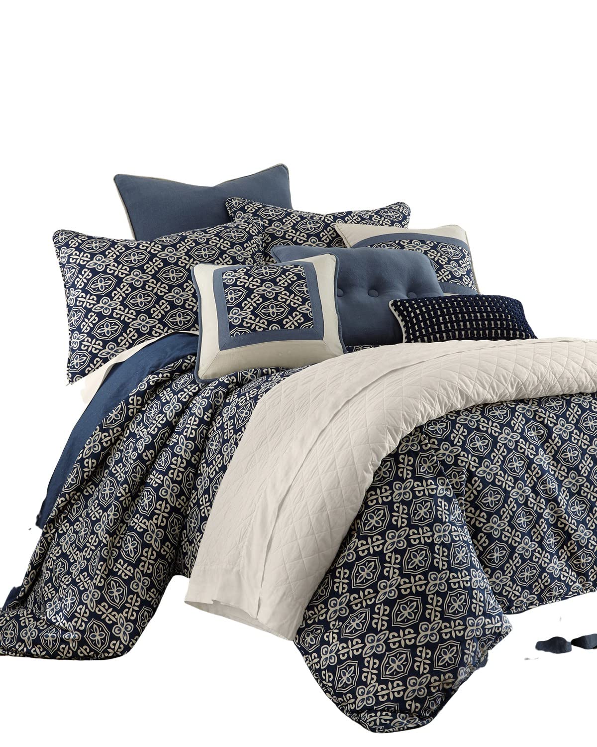 Premium 4-Piece Monterrey Coastal Duvet Cover Set King Size - Soft Breathable Bedding for Beach House, Guest Room & Master Bedroom Decor