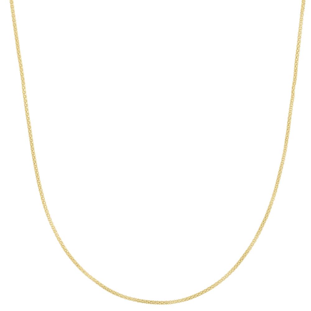 14K Gold 1.3mm Popcorn Chain Necklace - Dainty Delicate Gold Chain for Women - Perfect for Layering, Everyday Wear & Special Occasions